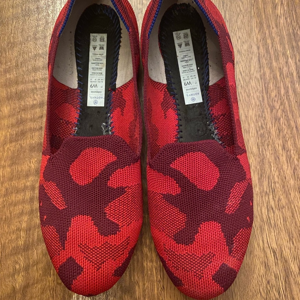 Rothy’s Red Camo Loafers